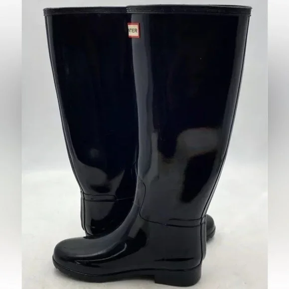 Hunter Black Tall Rain Boots Women's Size 5 - Picture 6 of 10